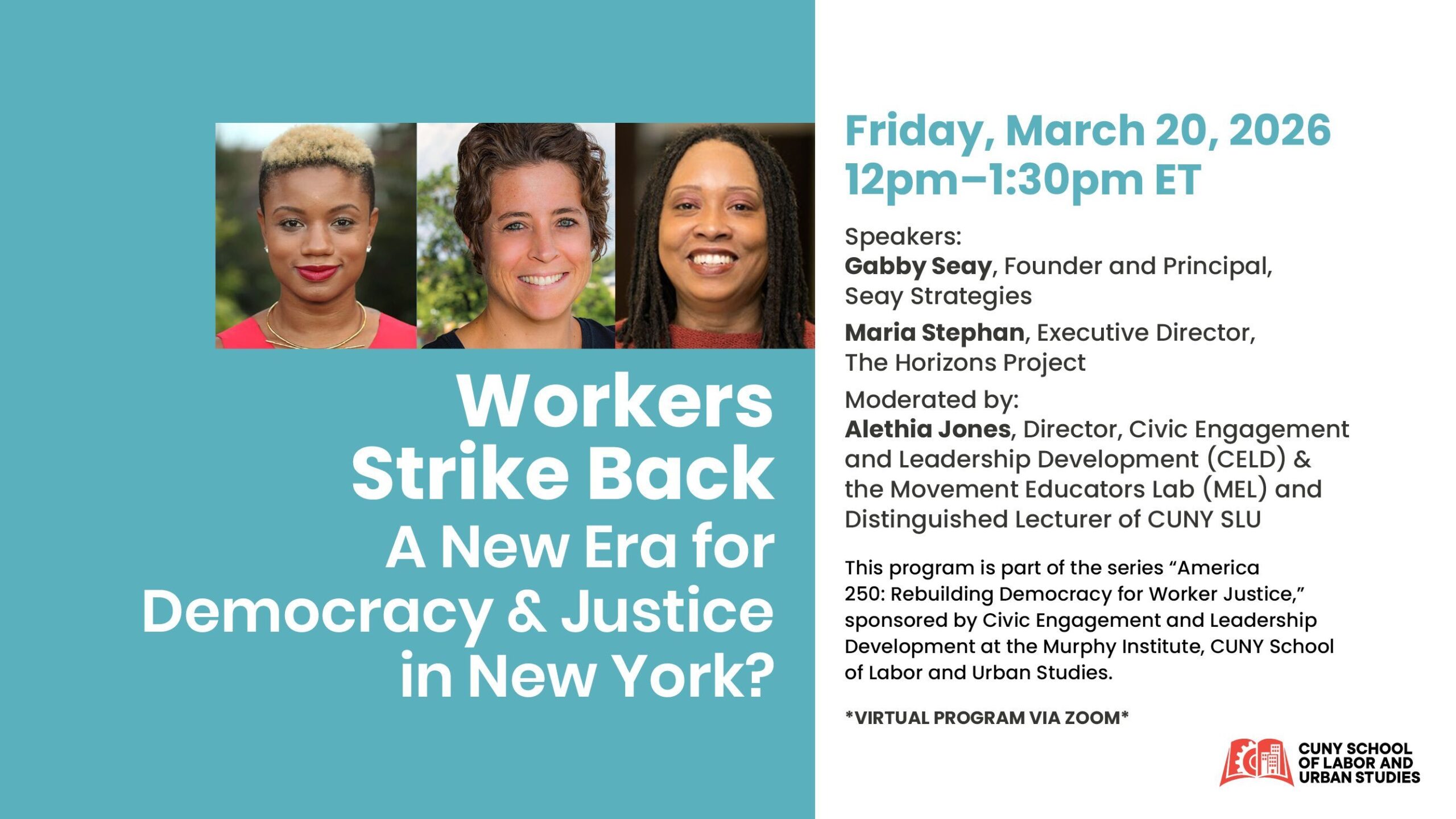 Workers Strike Back A New Era for Democracy & Justice in New York? Registration and information.